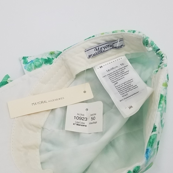 NWT Mayoral Flower Leaf Lined Sun Hat 50 3-6m - Picture 7 of 7